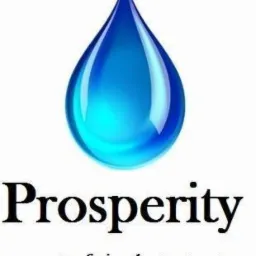 Logo firmy Prosperity: niebieska kropla wody nad napisem 'Prosperity' i podtytułem 'profesjonalne partnerstwo'.