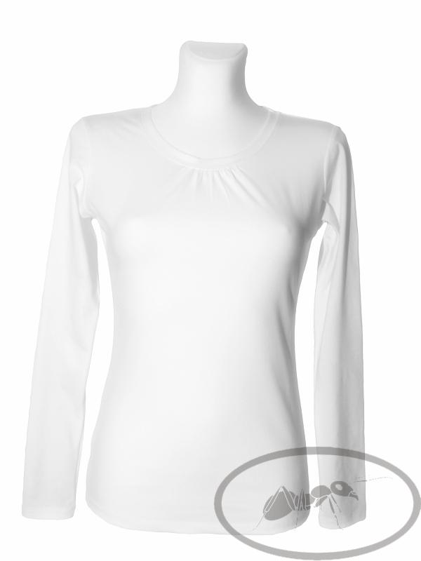Bluzka z Drapowanym Dekoltem - Biała