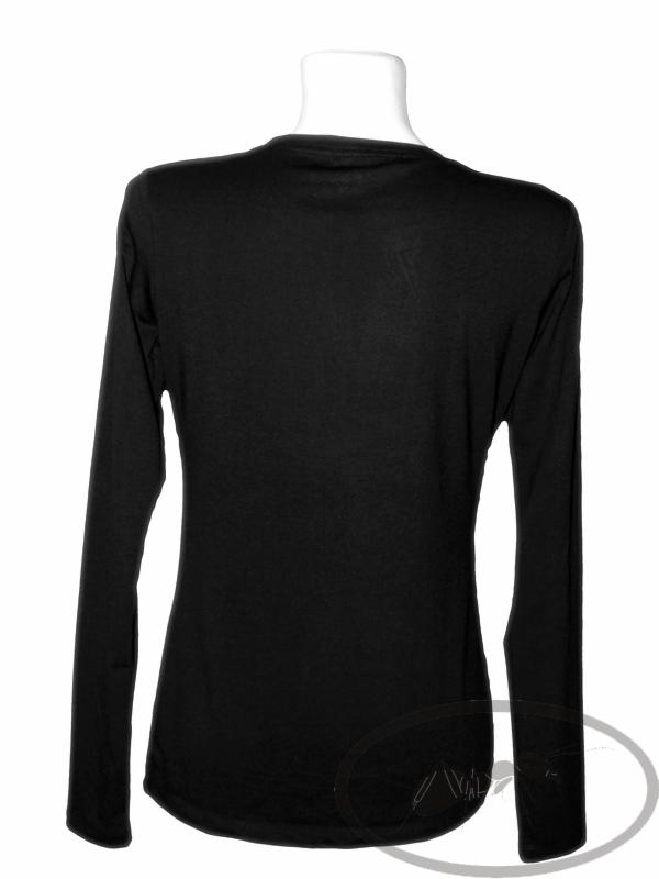 Bluzka z Drapowanym Dekoltem - Czarna