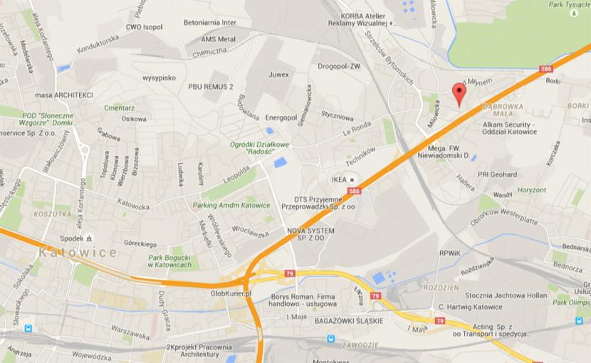 Mapa Dojazdu - Katowice