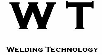 Czarno-białe logo firmy spawalniczej z dużymi literami 'W' i 'T' na górze oraz napisem 'WELDING TECHNOLOGY' poniżej.