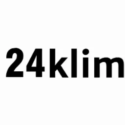 Logo firmy 24klima.pl z niebieską śnieżynką po lewej stronie i czarnym napisem nazwy firmy po prawej, na białym tle.