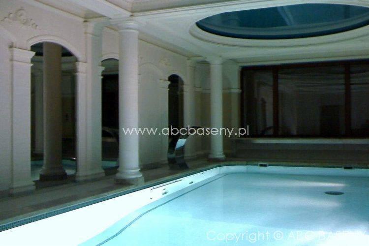 basen skimmerowy rezydencja prywatna wykładany mozaiką stal A4