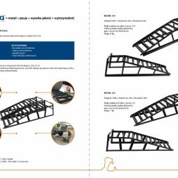 Gelg Sp.z o.o. - Zespawana rampa samochodowa ze stali St 35, malowana proszkowo, odporna na rdzę. Dostępna w dwóch modelach o różnej długości i udźwigu. Zastosowanie: warsztaty, salony, handel autami.