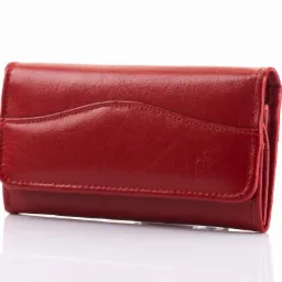 Elegancki Skórzany Damski Portfel Czerwony Felice P34