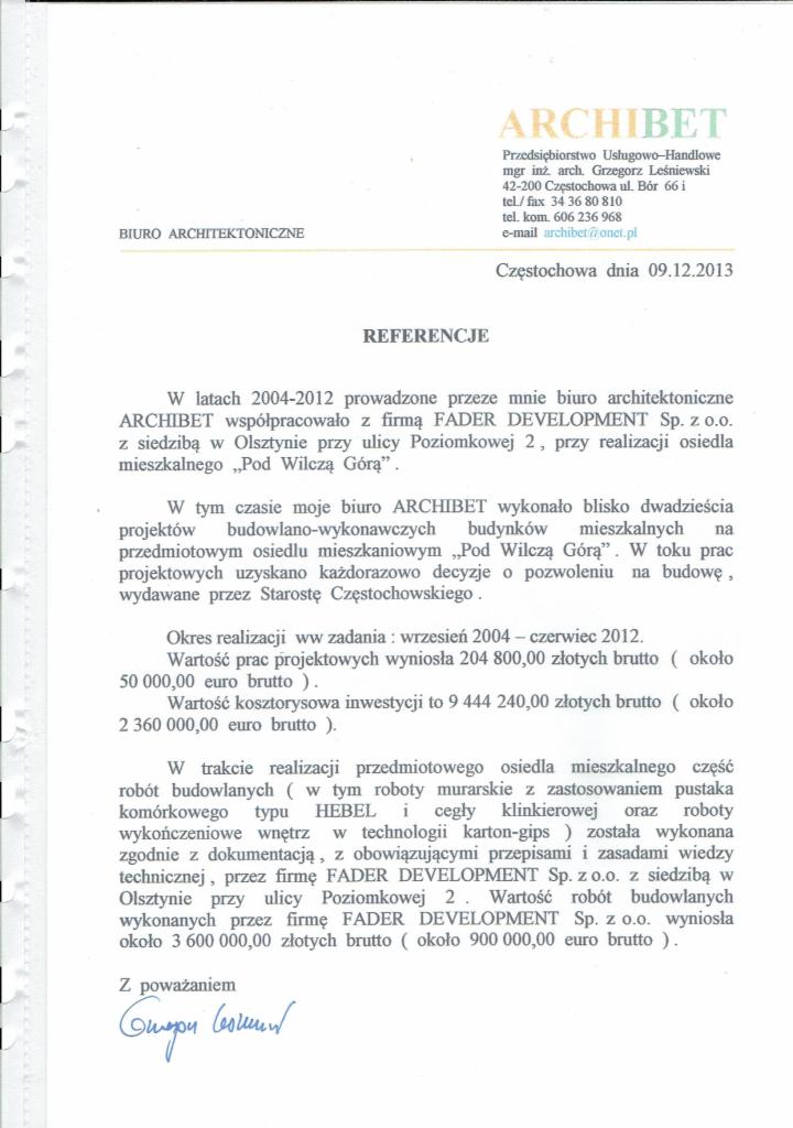referencje Archibet