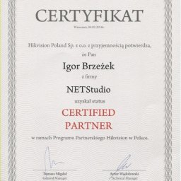 Certyfikat HikVision