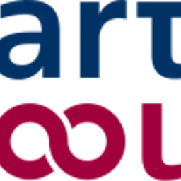 Logo firmy Warta z okazji 100-lecia istnienia, w kolorach granatowym i bordowym.