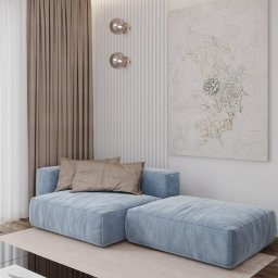 strefa wypoczynkowa w mieszkaniu zaprojektowanym w stylu modern classic w promenadach wrocławskich