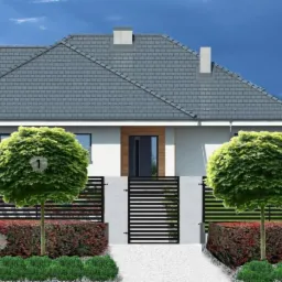 Przykład wizualizacji nasadzeń przed domem