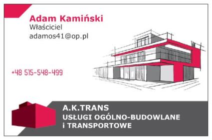 A.K TRANS ADAM KAMIŃSKI USŁUGI OGÓLNO-BUDOWLANE I TRANSPORTOWE - Malowanie Ścian Gliwice
