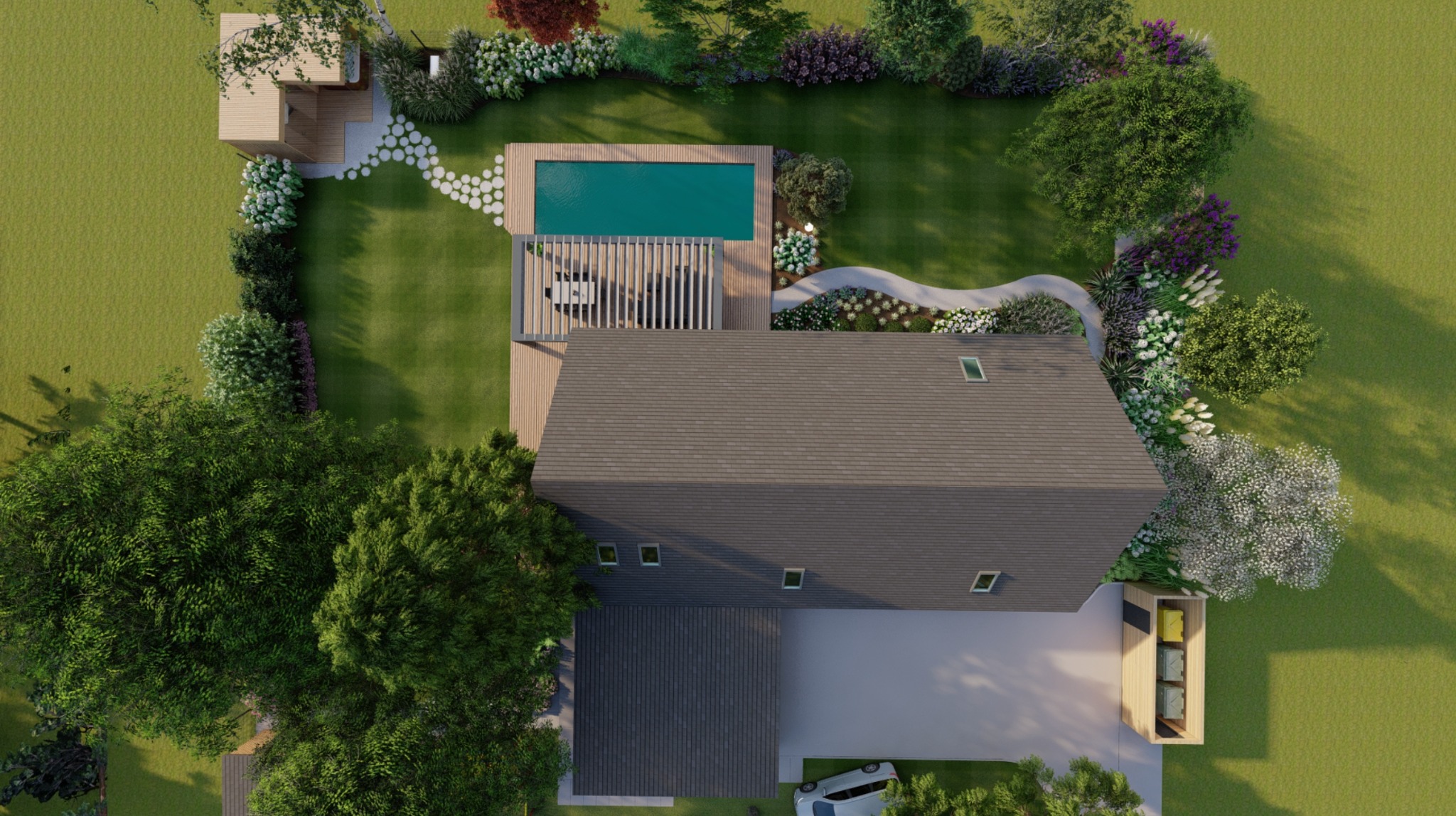 Projekt ogrodu - rzut z góry - Ogrody A&J