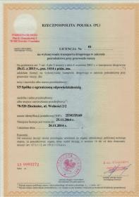 Y5 Sp. z o.o. - Transport ciężarowy krajowy Złocieniec