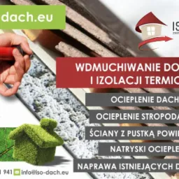 Wdmuchiwanie izolacji termicznej na poddaszu, z użyciem specjalistycznego sprzętu. Ekologiczna izolacja, 100% ECO. Ocieplenie dachu i stropodachu.