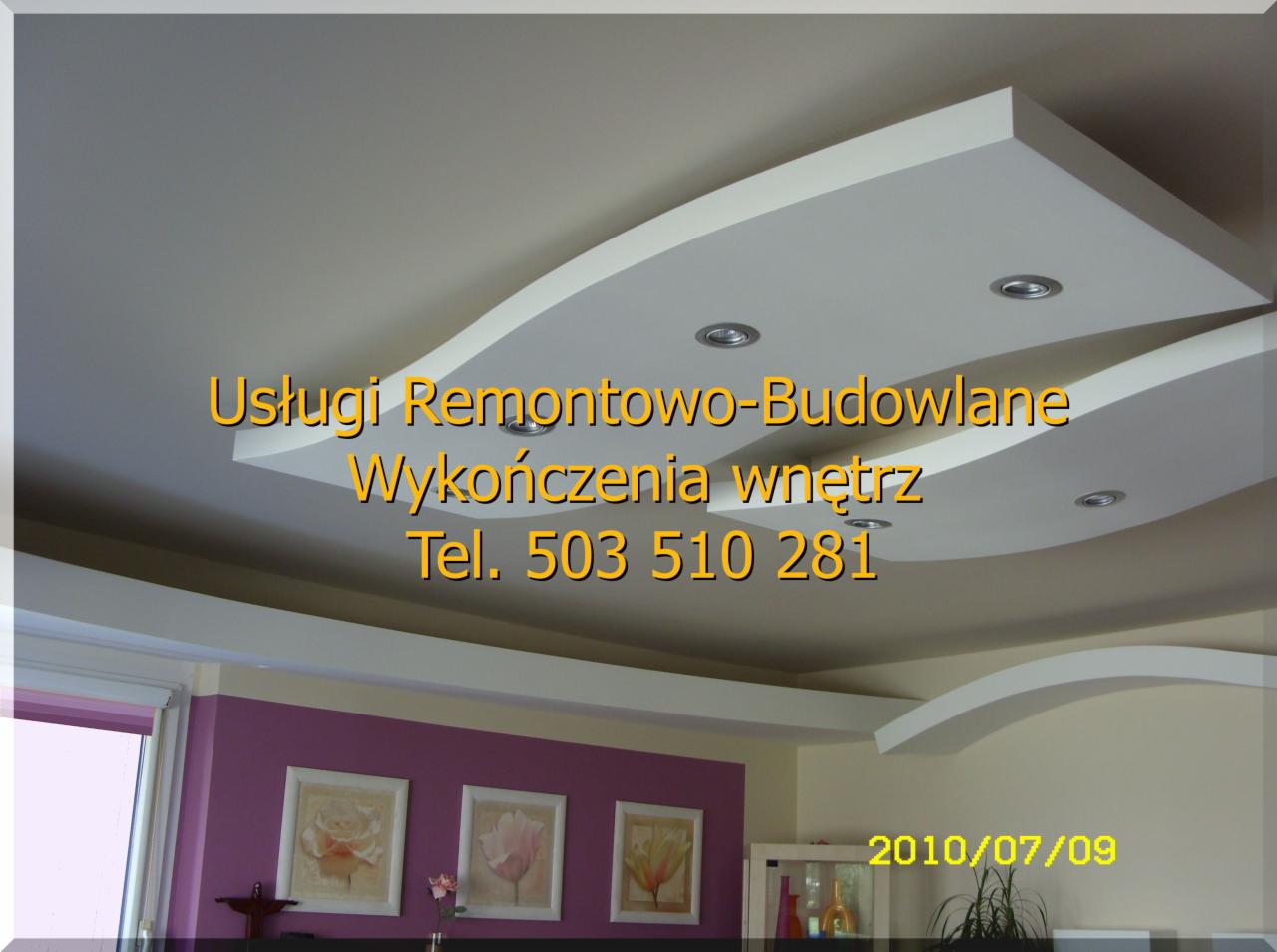 Sufity podwieszane G-K, zabudowy dekoracyjne G-K