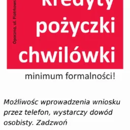 Ogłoszenie o kredytach, pożyczkach i chwilówkach z minimalnymi formalnościami. Możliwość złożenia wniosku przez telefon. Numer telefonu: 727-752-760.