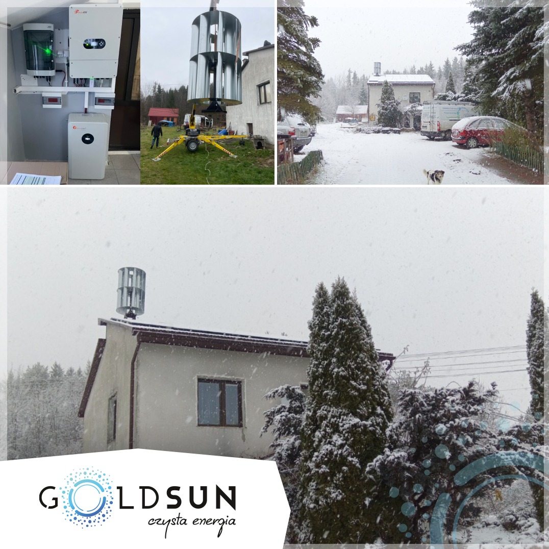Montaż instalacji fotowoltaicznej wraz z turbiną wiatrową 3 KW oraz magazynem energii.