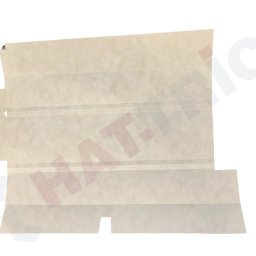 Hat-Trick Janusz Płonka - Wykrojnik naklejki z delikatnym wzorem i paskami, gotowy do użycia. Wyraźny kształt, jasne tło, idealny do precyzyjnego naklejania.