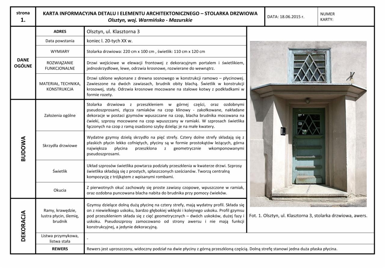 Sporządzanie Kart Obiektów Zabytkowych