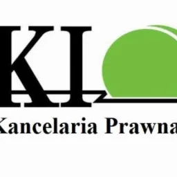 Logo Kancelarii Prawnej z inicjałami 'KI' i zielonym okręgiem, umieszczone na białym tle. Pod spodem napis 'Kancelaria Prawna' czcionką serifową.