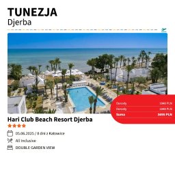 FUTURA TRAVEL BIURO PODRÓŻY - Oferta biura podróży: Tunezja, Djerba. Hotel z basenem, palmy, widok na morze. Informacje o cenie i terminie wyjazdu.