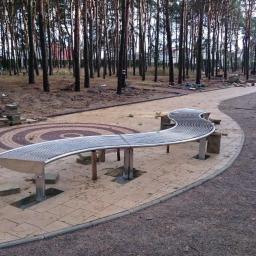 Ławki ze stali nierdzewnej park w Mielcu 