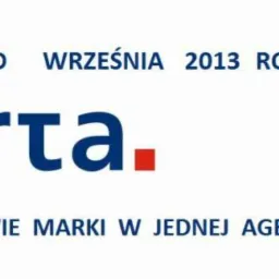 Logotypy Warta i HDI z informacją 'Od września 2013 roku. Dwie marki w jednej agencji' na białym tle.