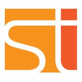 Pomarańczowo-białe logo firmy transportowej z abstrakcyjnym motywem litery 'S' i 'I' w kwadracie.