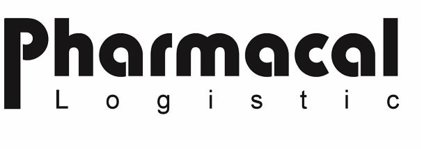 Czarne logo firmy Pharmacal Logistic na białym tle.