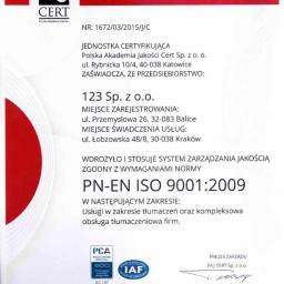 System Zarządzania Jakością PN-EN ISO 9001:2009