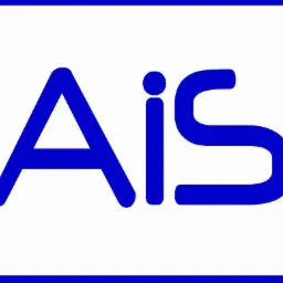 Niebieskie logo AIS na białym tle, otoczone niebieską ramką.