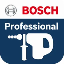 Logo Bosch Professional z graficzną reprezentacją wiertarki udarowej na granatowym tle i białym napisem 'Professional'.