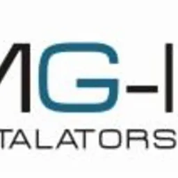 Logo firmy MG-Instal z Gdyni, specjalizującej się w instalatorstwie elektrycznym, z charakterystycznym niebiesko-czarnym znakiem graficznym.