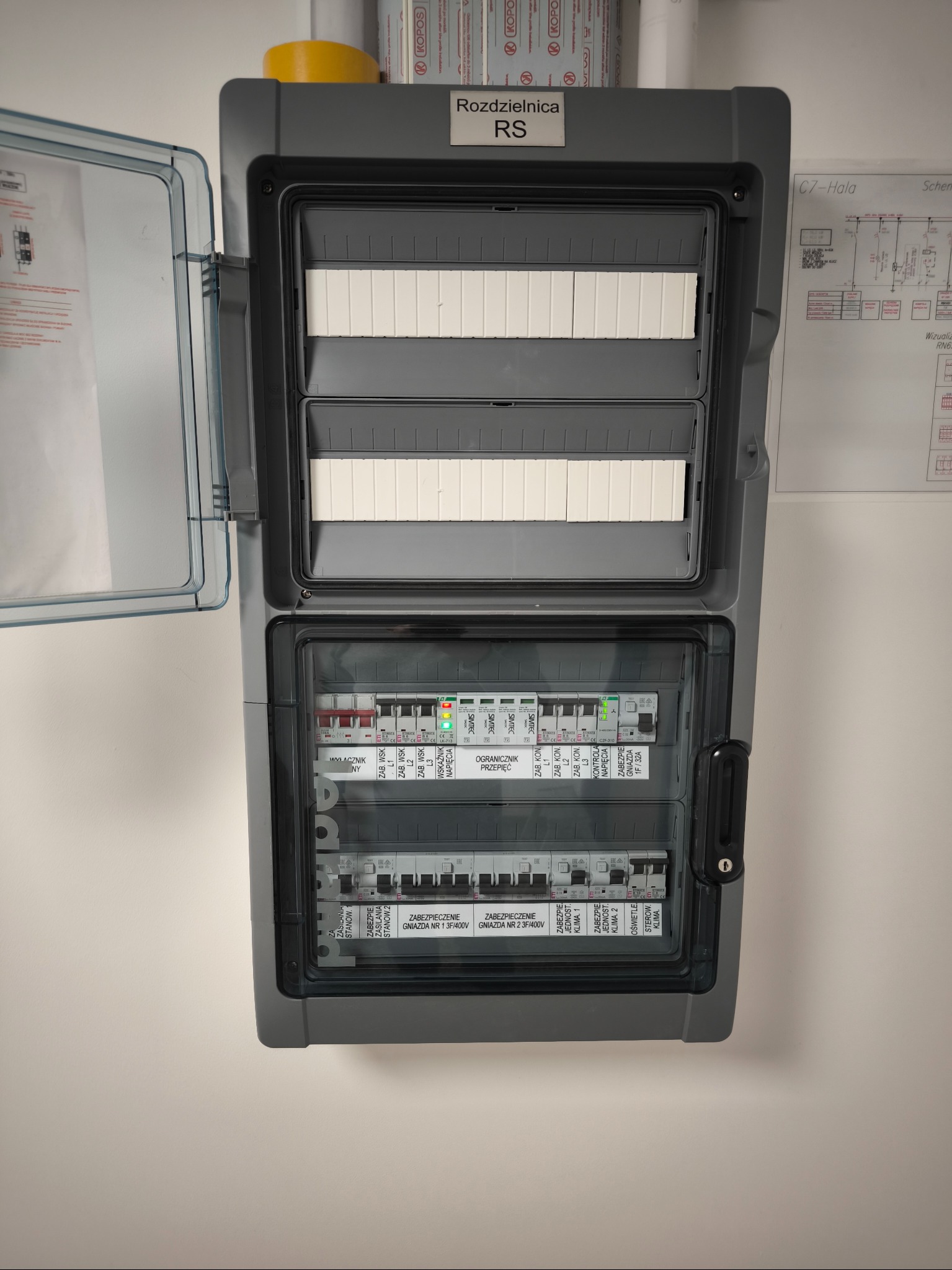 Rozdzielnica zasilania symulatorów - PWr Wrocław