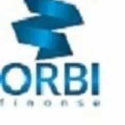 Niebieskie logo firmy Corbi Finanse z symbolem przypominającym wstęgę, umieszczone na białym tle. Nazwa firmy zapisana dużymi literami, pod nią mniejszy napis 'Finanse'.