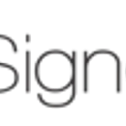 Logo firmy Signarius Sp. z o.o. z czerwonym, abstrakcyjnym symbolem po lewej stronie i szarym napisem 'Signarius' obok.