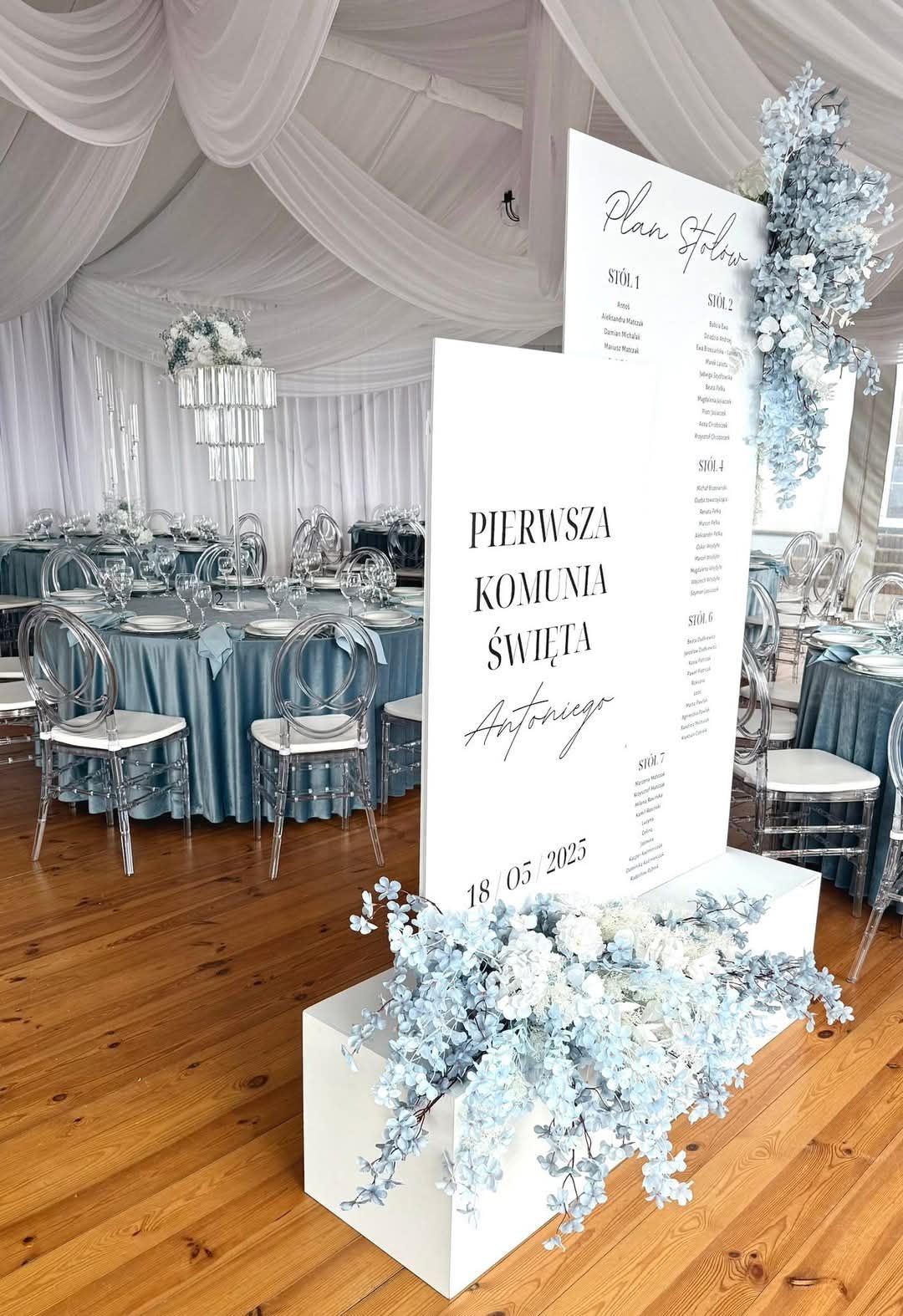 komunia w namiocie dla 60 osób. Namiot z podłogą, galą sufitu , wypożyczalnia namiotów Łódź i okolice