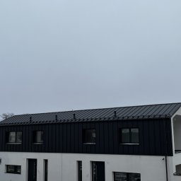 Dach - blacha na rąbek TERRANO + system rynnowy KROP STAL, Kolor 7016 MAT