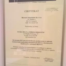Certyfikat Blyweert Aluminium