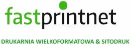 Logo firmy Fastprintnet: zielono-czarny napis z hasłem 'Drukarnia wielkoformatowa & sitodruk' w dolnej części obrazu.