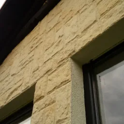 elewacja + ogrodzenie, piaskowiec, Jasienica