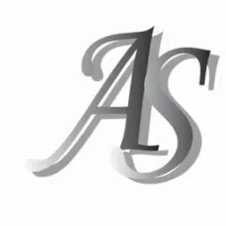 Graficzne logo firmy z literami 'A' i 'S' w odcieniach szarości, z efektem trójwymiarowości i cieniowania.