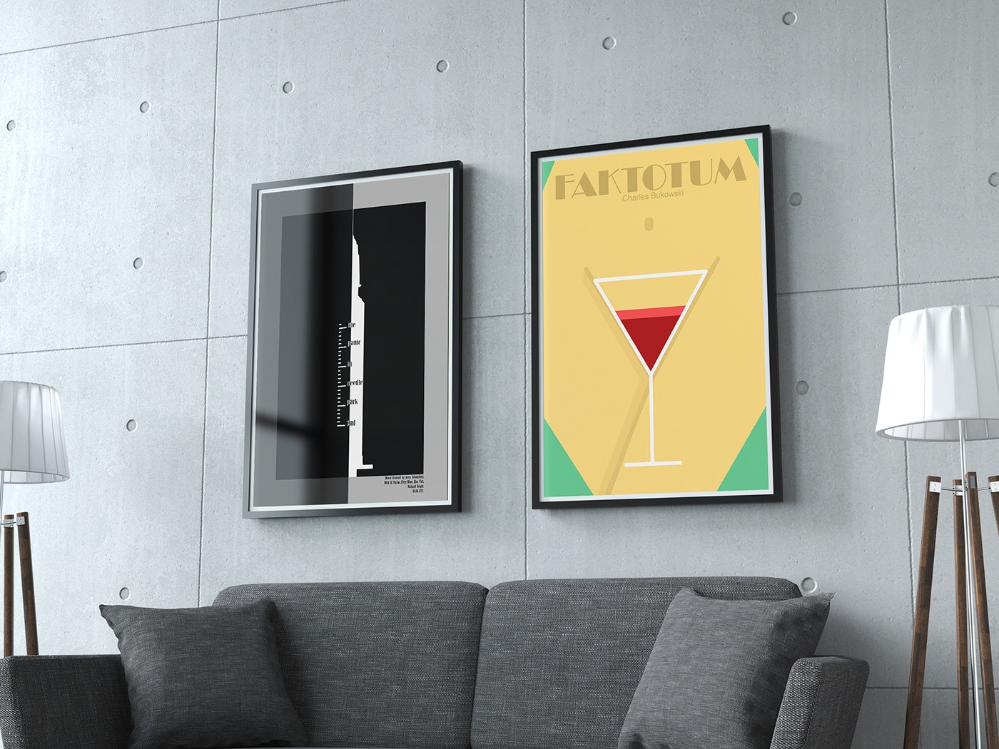 Plakaty artystyczne (film, oraz książka) format B2. Grafika wektorowa.