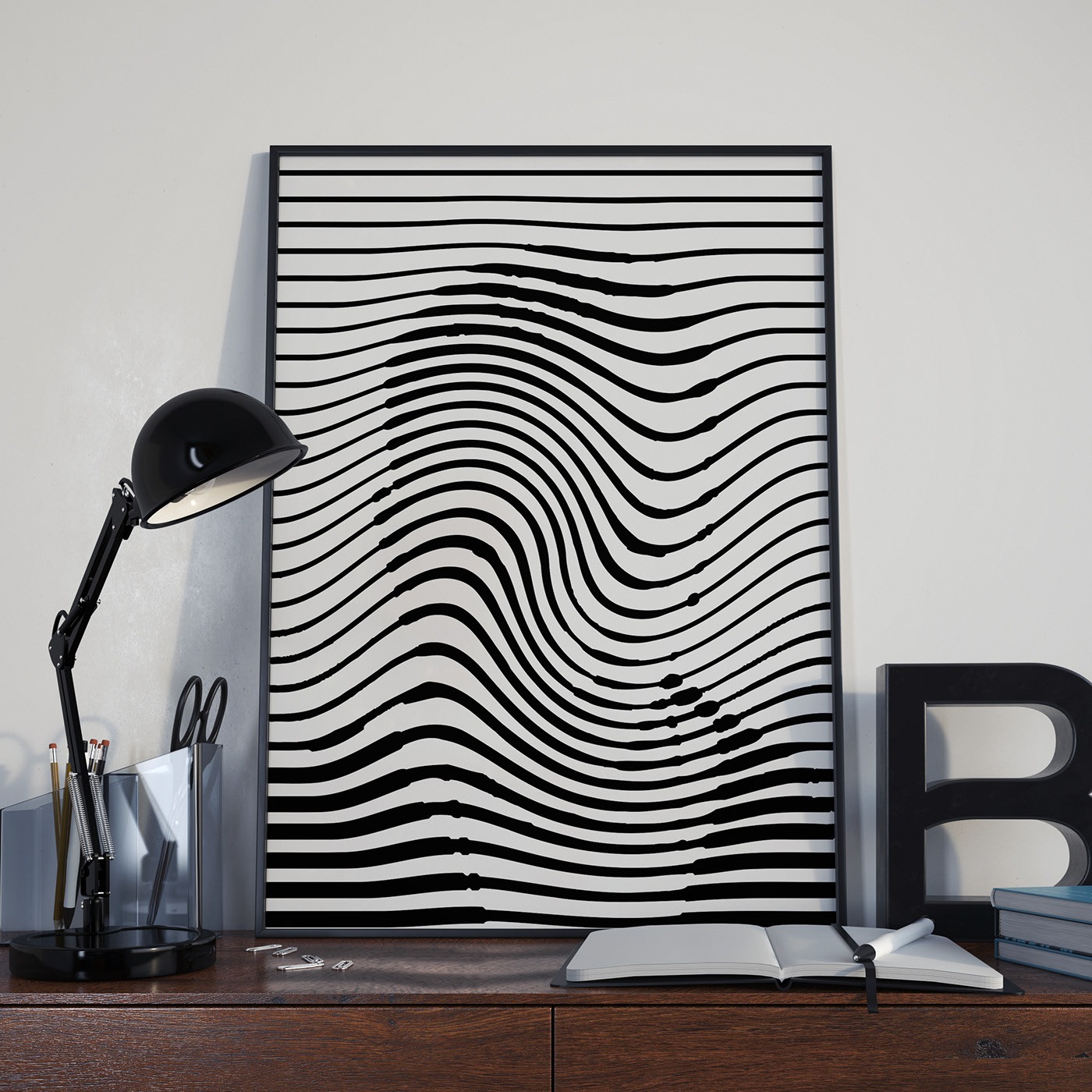 Portret wykonany w stylu linearnym. Grafika wektorowa.