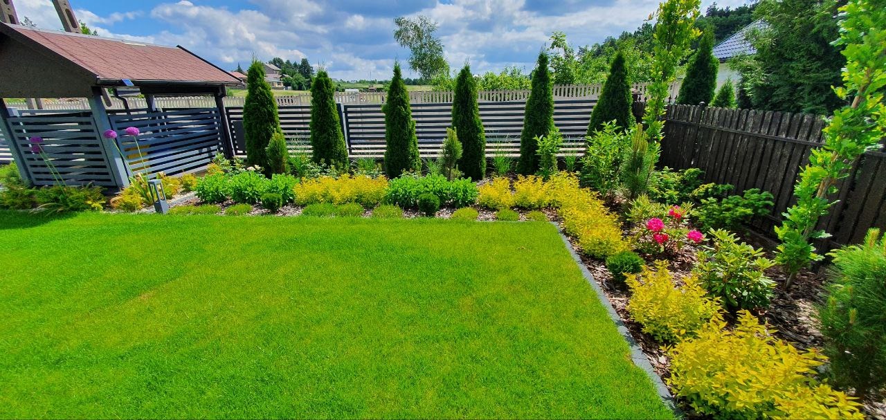 Ogród w liniach prostych.