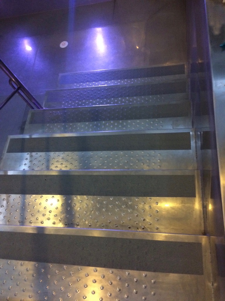 Stopnie ze stali nierdzewnej- niecka basenowa.