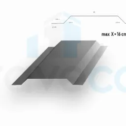 Schemat techniczny profilu blachy trapezowej z wymiarami, prezentowany na białym tle z delikatnym cieniem.