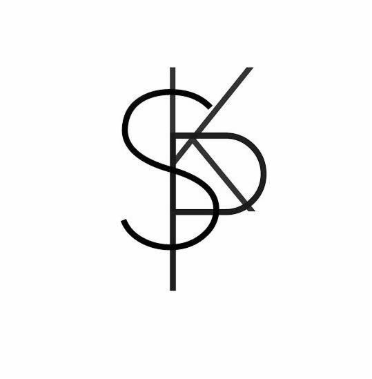 Minimalistyczne logo firmy z Krakowa, łączące litery 'S' i 'K' w geometryczny wzór na białym tle.