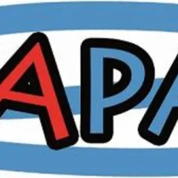 Logo firmy MAPAN z niebieskim obrysem wokół nazwy, litery M, P, N są niebieskie a litery A są czerwone