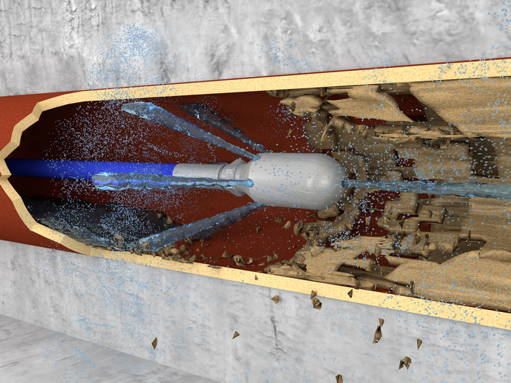 Udrażnianie rur kanalizacji wewnętrznej i zewnętrznej. Średnica rur do fi 160.